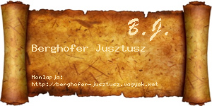 Berghofer Jusztusz névjegykártya